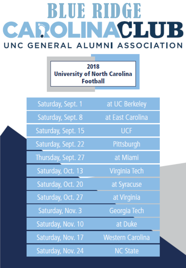 Free UNC Football Schedule Magnet